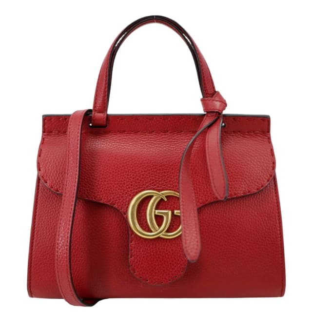 Gucci GG Marmont Leather Top Handle Shoulder Bag Red 442622 in Red Leather from Dallas Designer Handbags, photo 1 of 1