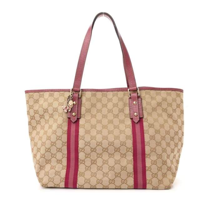 Gucci Jolicoeur Tote GG Canvas Bag - Beige & Pink in Beige Canvas from H&T, photo 1 of 1