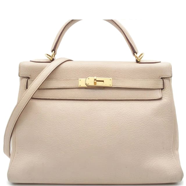 Hermès Kelly 32 Beige Gold Togo Retourne 2-Way Shoulder Bag in Beige Togo leather from The Reluxe, photo 1 of 1