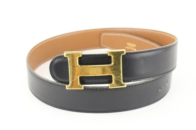 Hermès Black x Brown 32mm Reversible H Logo Belt Kit in Black from Bagriculture, photo 1 of 1