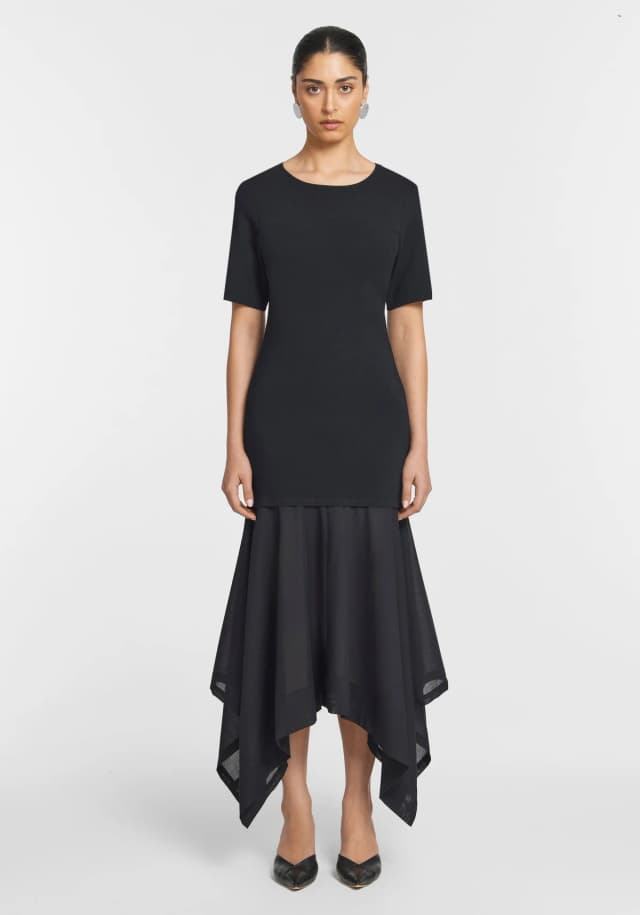 VIKTORIA & WOODS Flourish Dress in BLACK, image 1 of 1 from Viktoria & Woods