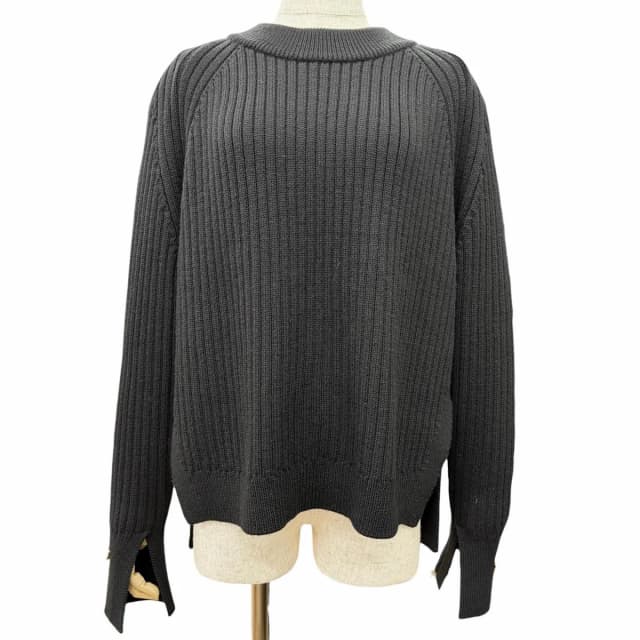 Versace Wool Medusa Safety Pin Crew Neck Long Sleeve Knit Sweater Black 40 in Black Wool from The Reluxe, photo 1 of 1