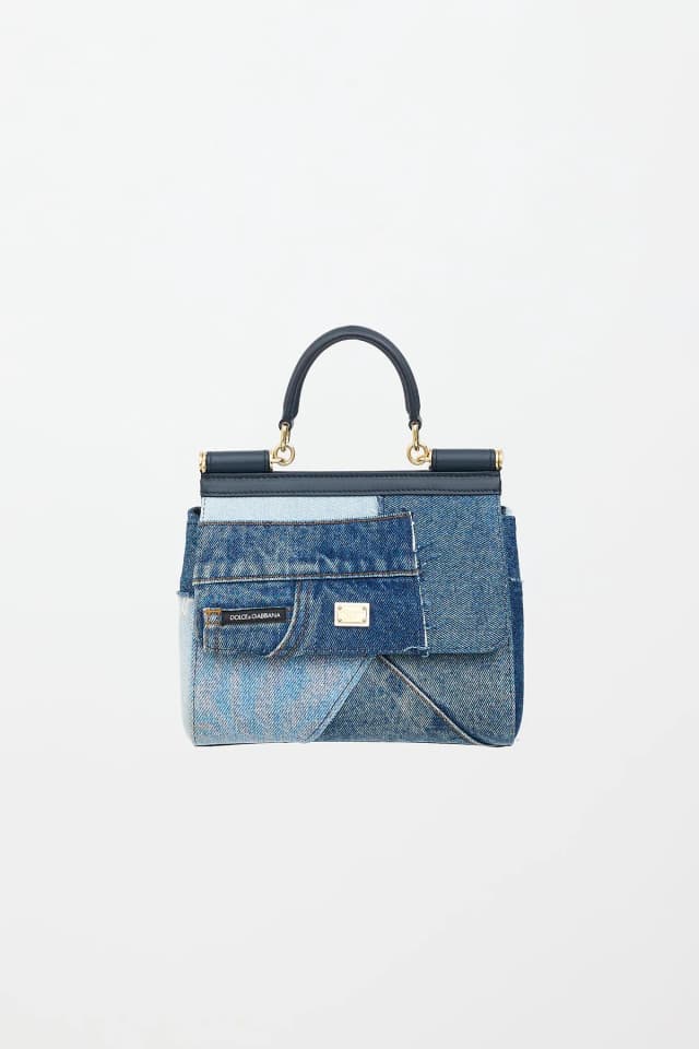 Dolce & Gabbana Denim Patchwork Small Sicily Bag in Denim from VSP Consignment, photo 1 of 1