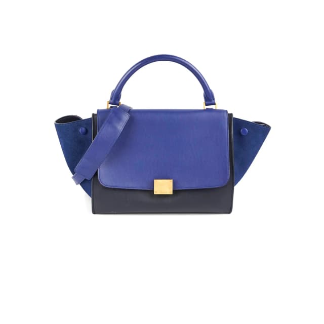 Celine Small Trapeze Blue/Black in Black Leather from The Purse Affair, photo 1 of 1