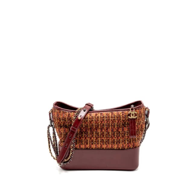 Chanel Gabrielle hobo bag tweed/ calfskin red/multicolour hardware in Red Calfskin from EMIER, photo 1 of 1