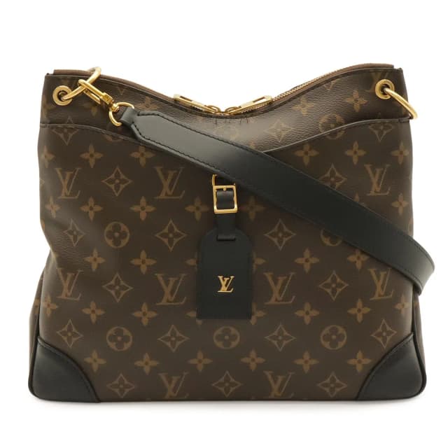 Louis Vuitton Monogram Odeon NM MM Shoulder Bag Crossbody Leather Noir Black in Black Leather from The Reluxe, photo 1 of 1