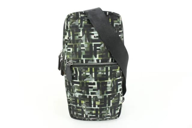 Fendi Black Green Nylon CamouFF Camo Sling Crossbody Messenger in Black Nylon from Bagriculture, photo 1 of 1