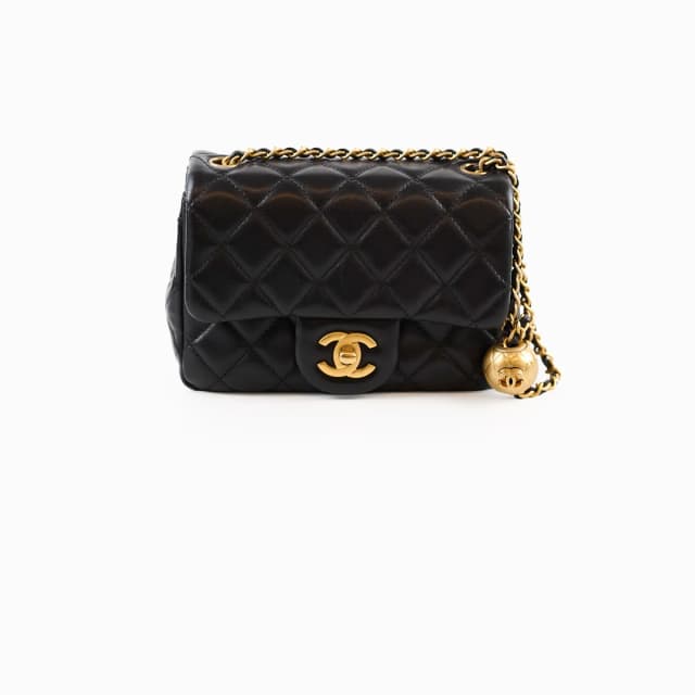 Chanel Pearl Crush Black Lambskin GHW Microchip in Black Lambskin from The Purse Affair, photo 1 of 1