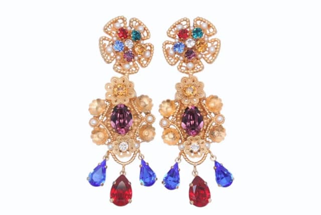Dolce & Gabbana Earrings Brass Faux Pearl Rhinestone from The Reluxe, photo 1 of 1