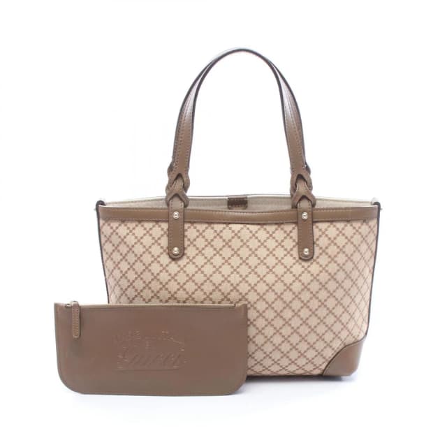 Gucci Tote Diamante Beige Brown Canvas Leather in Brown Canvas from The Reluxe, photo 1 of 1