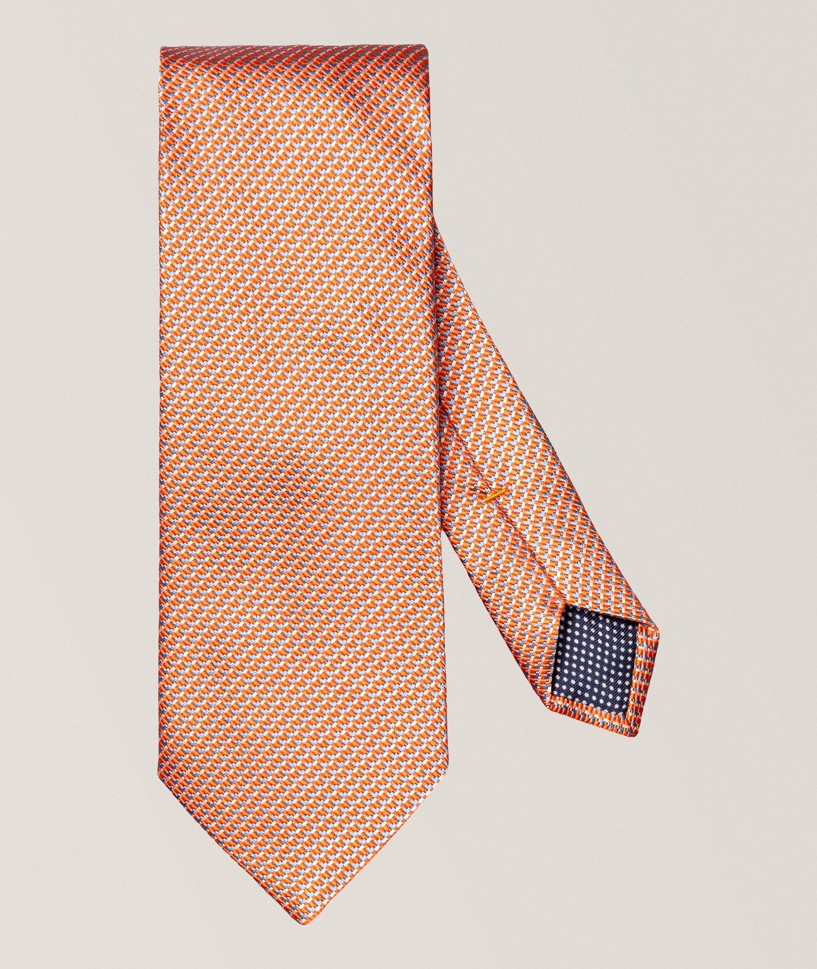 Eton Micro-Neat Silk-Cotton Tie in Orange, image 1 of 1 from Harry Rosen