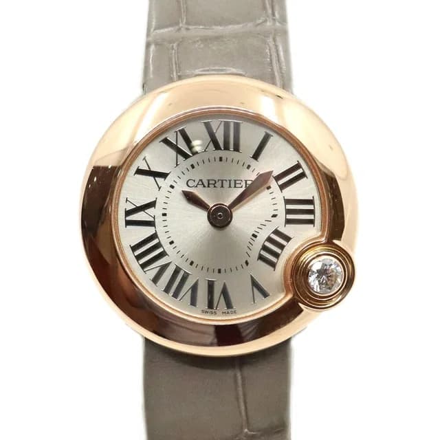 Cartier Ballon Blanc WGBL0004 Silver Watch Pink Gold Quartz Leather in White Leather from The Reluxe, photo 1 of 1