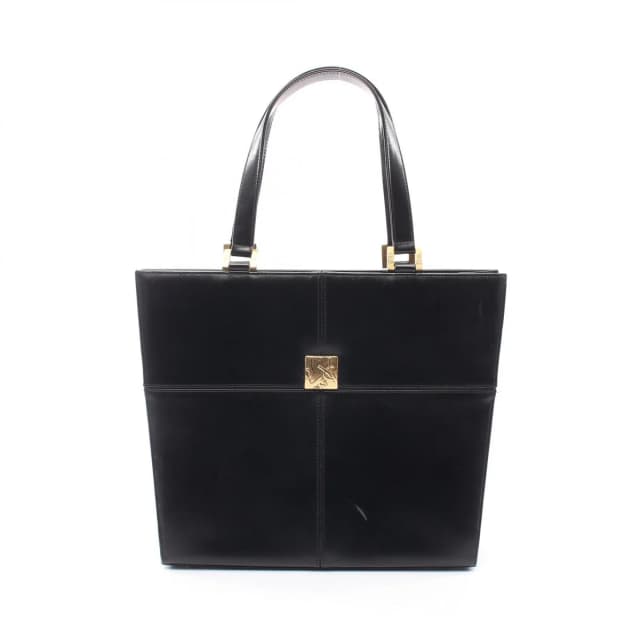 Tote Bag YSL Logo Black Leather YSL Plate in Black Leather from The Reluxe, photo 1 of 1
