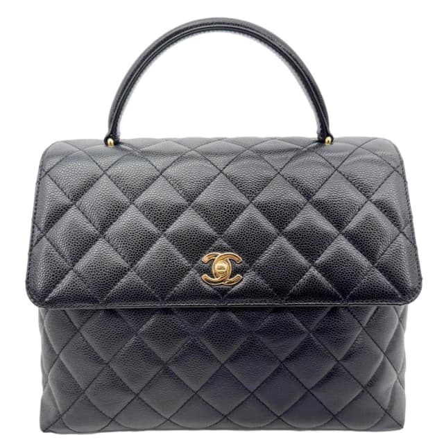 Chanel Kelly Flap Small Quilted Caviar Leather Tote Bag Black in Black Caviar leather from Dallas Designer Handbags, photo 1 of 1