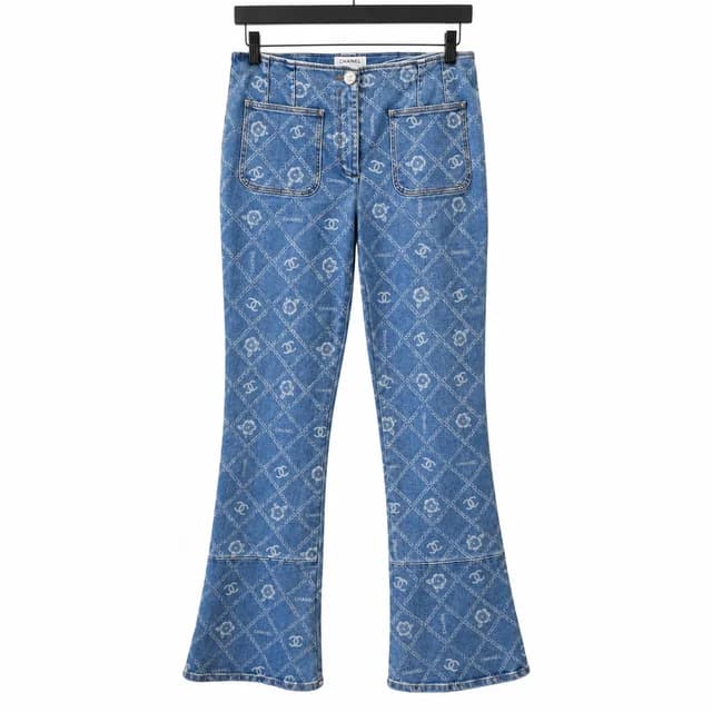 Chanel Monogram Blue Denim Jeans in Blue Denim from Clotheshorse Anonymous, photo 1 of 1