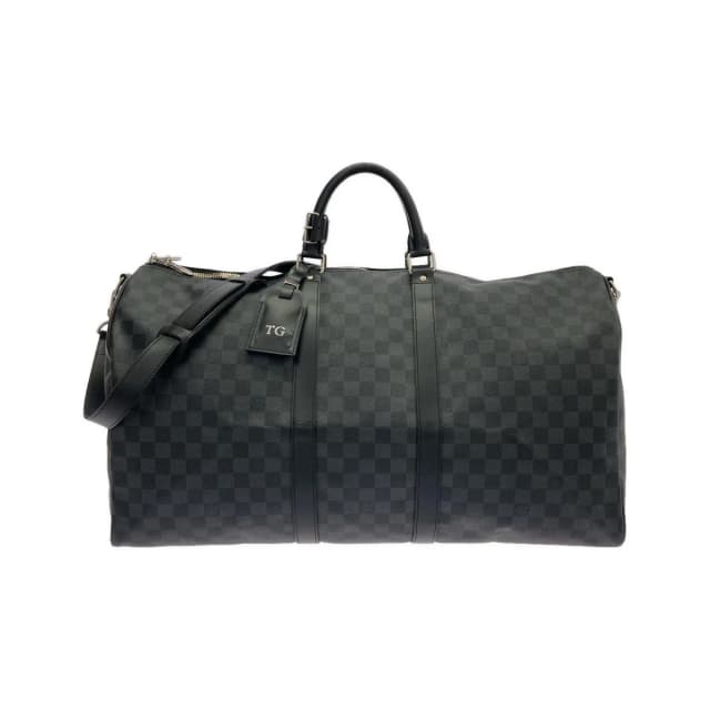 Louis Vuitton Damier Graphite Keepall Bandouliere 55 Boston Bag in Grey Coated canvas from The Reluxe, photo 1 of 1