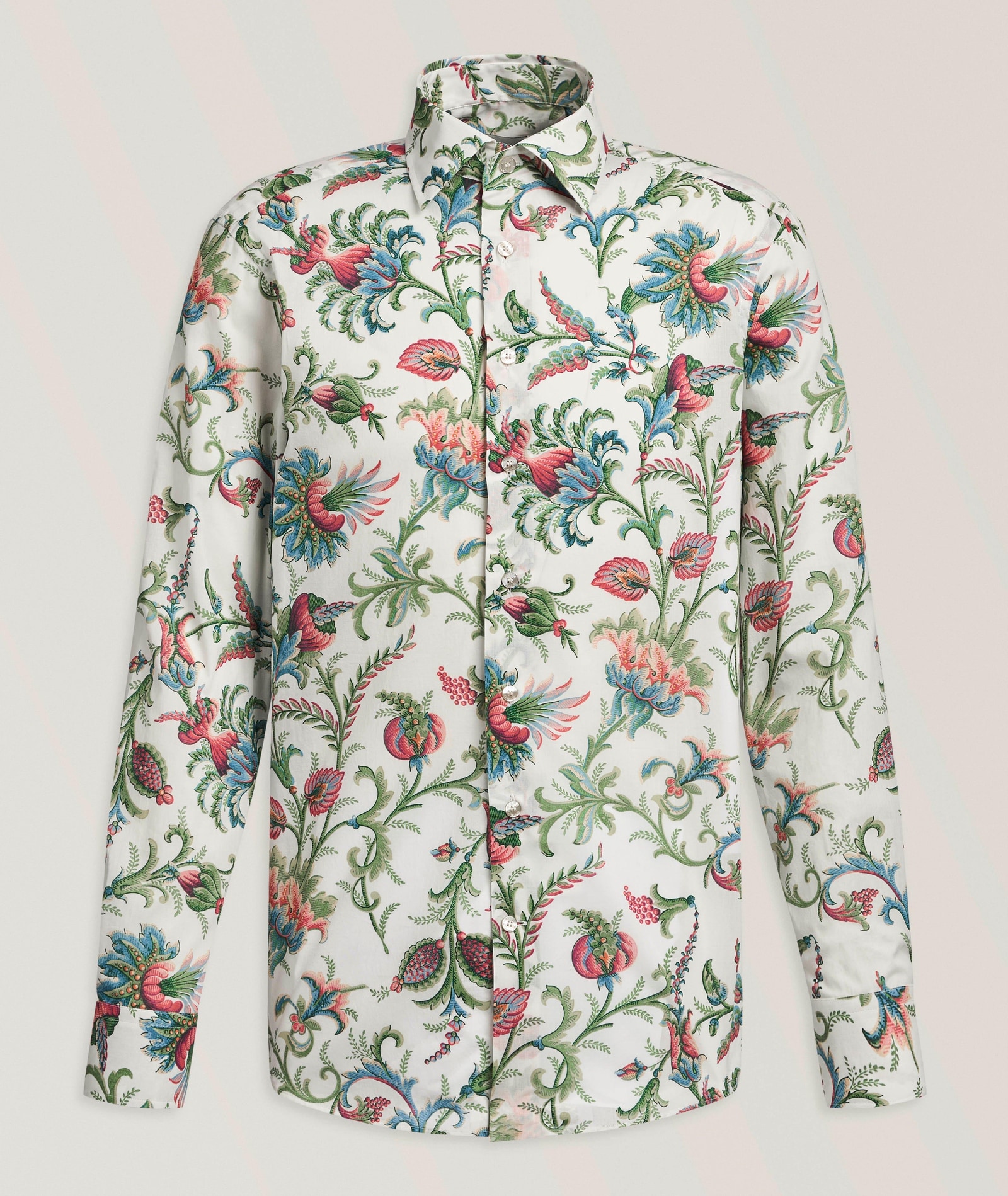 Etro Floral Cotton Shirt in Green, image 1 of 1 from Harry Rosen