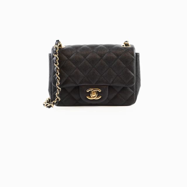 Chanel Mini Square Classic Flap Caviar Black in Black Caviar leather from The Purse Affair, photo 1 of 1