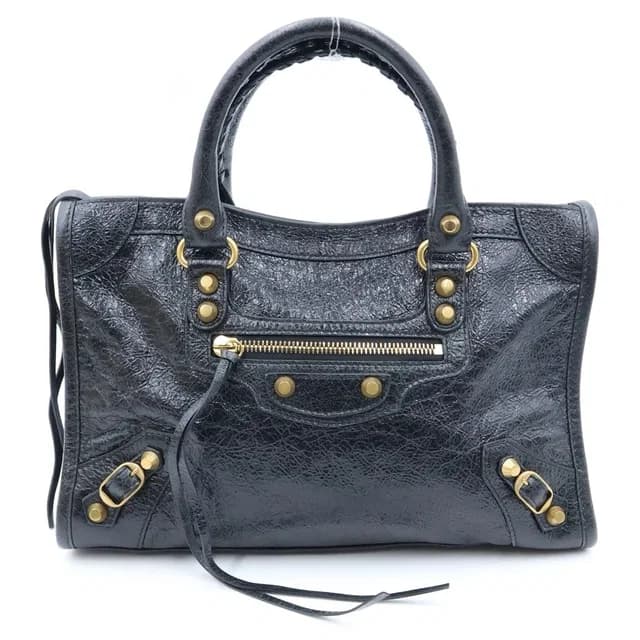 Balenciaga Le City Small 2-Way Shoulder Bag Black Leather Gold in Black Leather from The Reluxe, photo 1 of 1