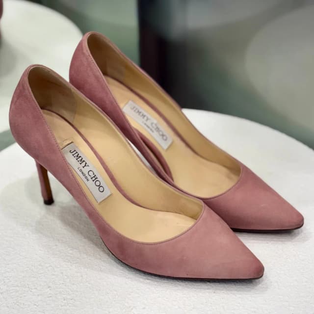 Jimmy Choo heels size 38 in Pink Suede from Revivre Luxury Consignment, photo 1 of 1