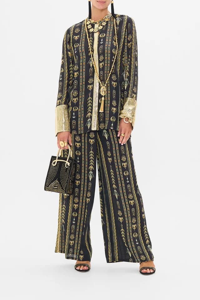 Camilla eBoutique SHIRT WITH GILDED MESH PLACKET AND CUFFS THEY CALLED HER NEFERTARI, image 1 of 1 from CAMILLA