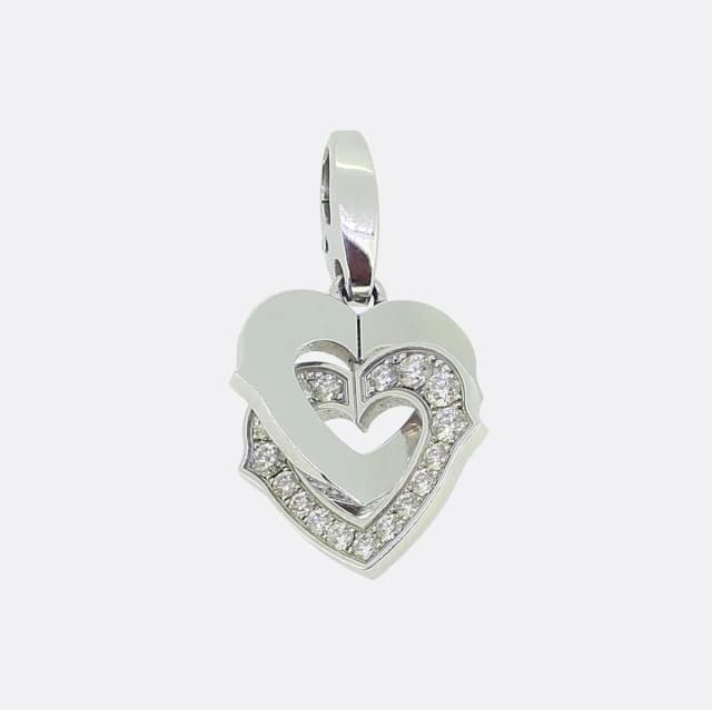 Cartier Double Heart Diamond Charm Pendant from The Vintage Jeweller, photo 1 of 1