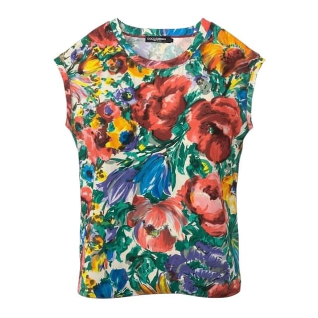 Dolce & Gabbana Floral Blouse Sleeveless Silk in Silk from The Reluxe, photo 1 of 1