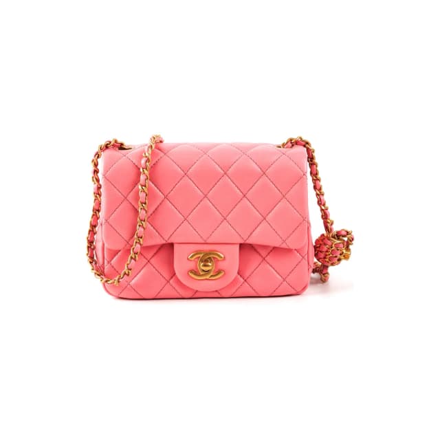 ITEM 9 - Chanel Mini Square Pink Microchipped in Pink Lambskin from The Purse Affair, photo 1 of 1