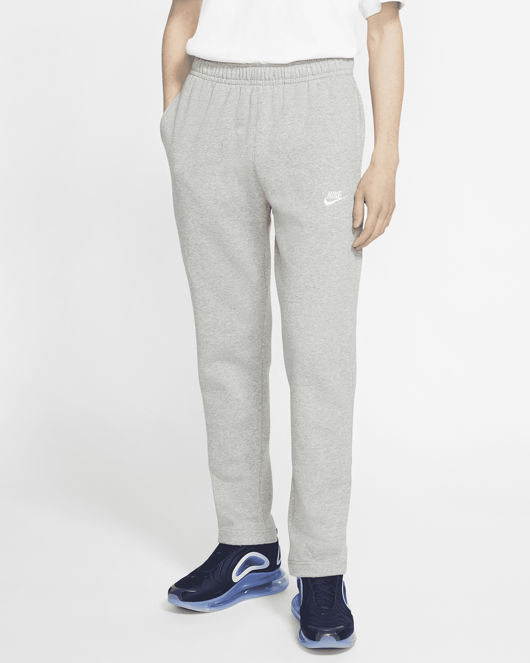 Nike Sportswear Club Fleece in Dark Grey Heather/Matte Silver/White, image 1 of 1 from Nike