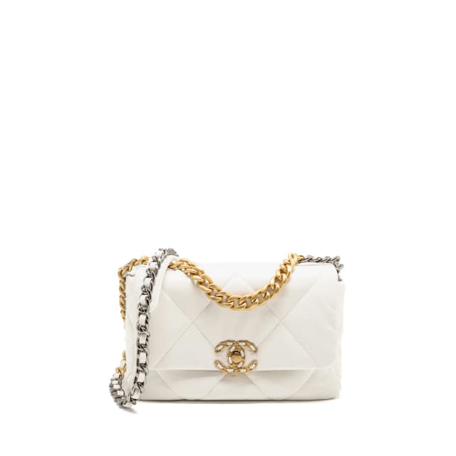 Chanel Small 19 Bag Lambskin White Multicolour Hardware in White Lambskin from EMIER, photo 1 of 1