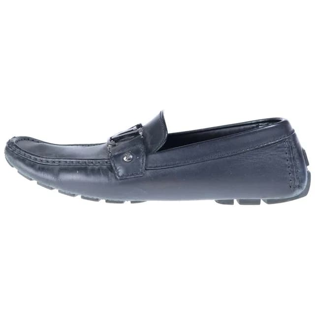 Louis Vuitton Logo Plate Monte Carlo Leather Driving Shoes Black in Black Leather from The Reluxe, photo 1 of 1