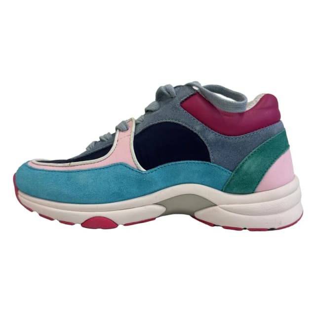 Chanel CC Logo Low-Top Sneakers Suede Shoes Vintage Vuitton in Suede from The Reluxe, photo 1 of 1