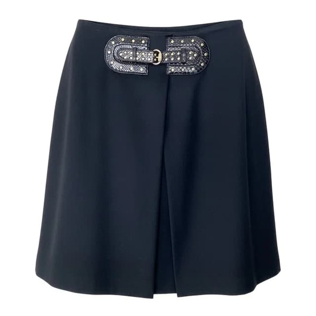 Gucci Studded Leather Belt Knee Length Skirt Stretch Black in Black Leather from The Reluxe, photo 1 of 1