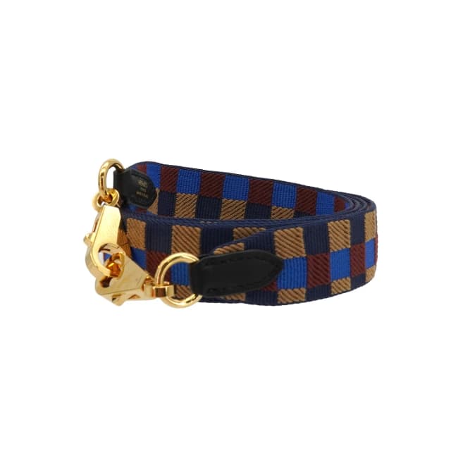 Hermès Bandoulière Sangles Quadrille Maxi 25mm Shoulder Strap Biscuit Rouge H Bleu Billard Gold… in Burgundy from Luxury Promise, photo 1 of 1