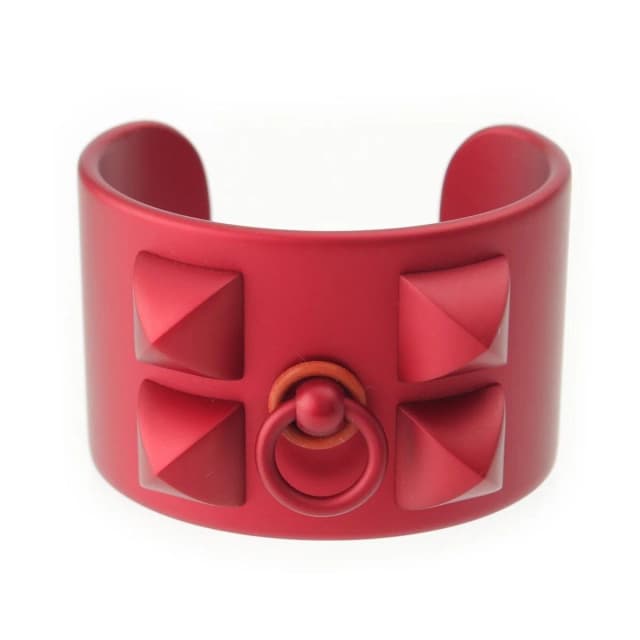 Hermès Medor Collier de Chien Aluminum Cuff Bangle Red Bracelet in Red from The Reluxe, photo 1 of 1