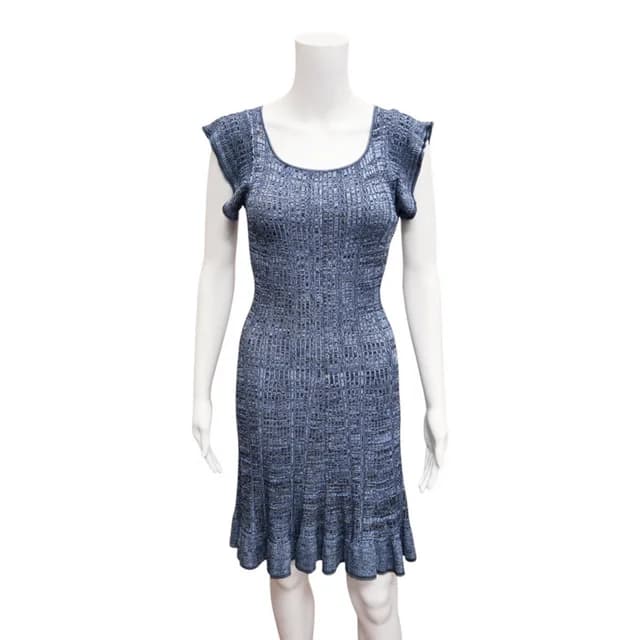 Etro Mouliné Blue Knitted Short Dress in Blue from Clotheshorse Anonymous, photo 1 of 1