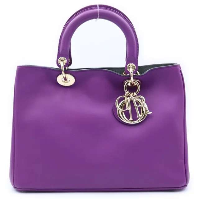 Dior Diorissimo 2-Way Shoulder Bag Leather Purple Silver in Purple Leather from The Reluxe, photo 1 of 1