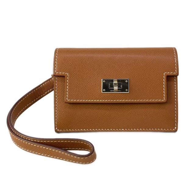 Hermès Wallet Kelly Pocket Slim Gold Silver in Gold Calfskin from The Reluxe, photo 1 of 1