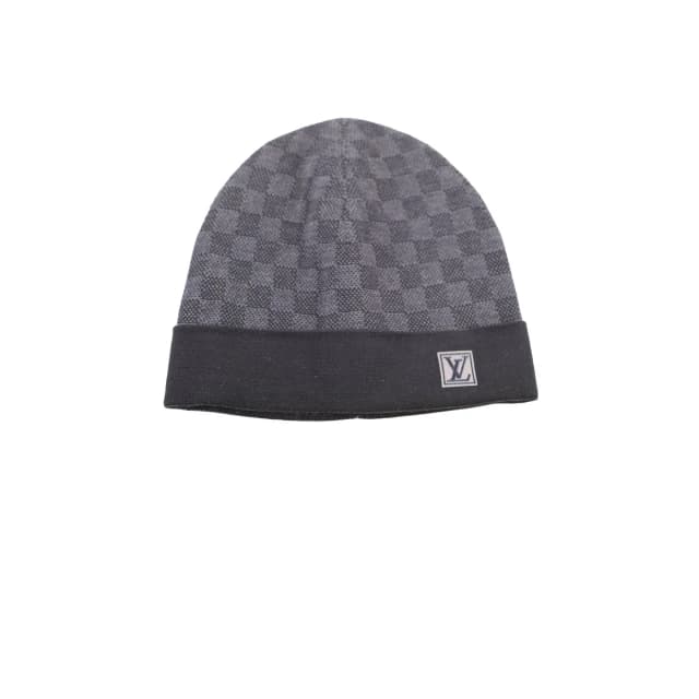 Louis Vuitton Neo Petit Damier Knit Beanie Grey/Black in Black Wool from The Purse Affair, photo 1 of 1