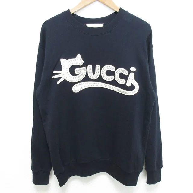Gucci Kitten Logo Crew Neck Sweatshirt XXS Dark Navy Spring Summer Fall Winter in Navy from The Reluxe, photo 1 of 1