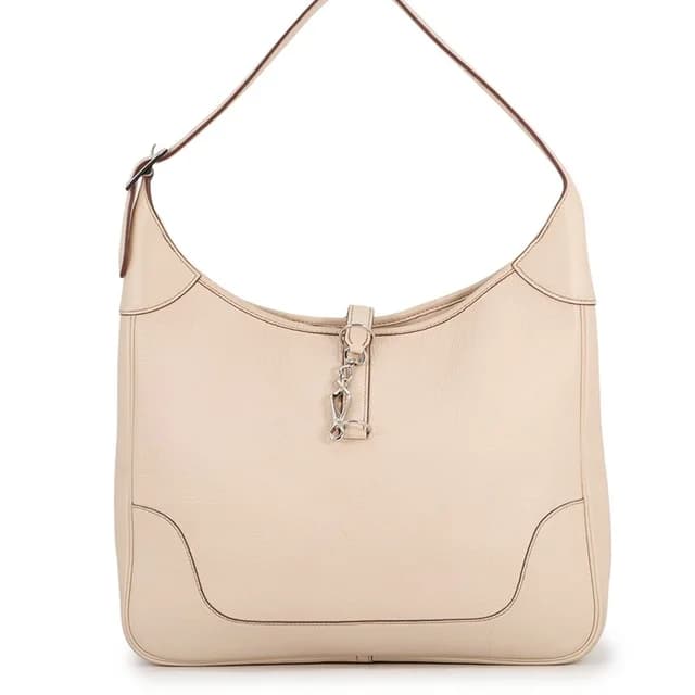 Hermès Shoulder Bag Trim 35 Ivory Silver Taurillon Clemence in White Clemence leather from The Reluxe, photo 1 of 1