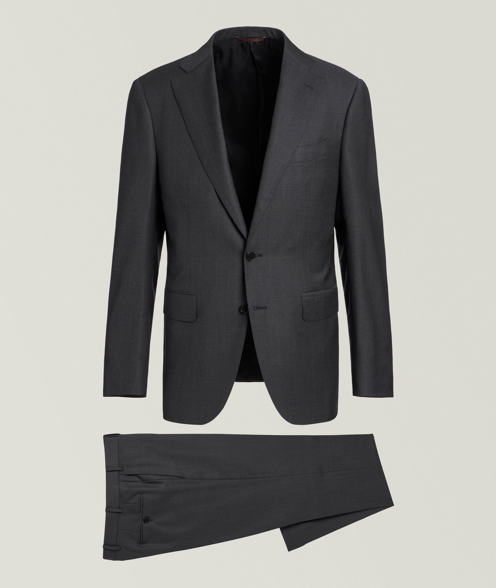 Canali Capri Micro-Diagonal Herringbone Wool Suit in Blue Wool & Wool Blends, image 1 of 1 from Harry Rosen