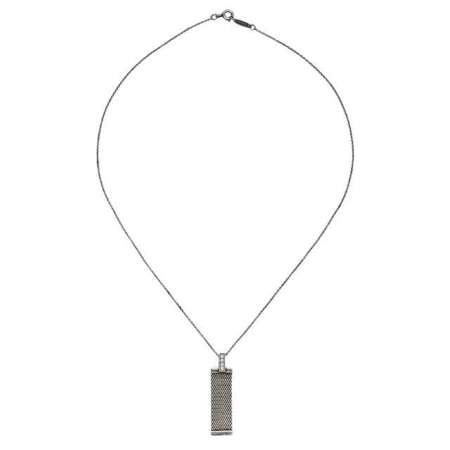 Tiffany & Co. Somerset Diamond Pendant Necklace in Woven leather from Clotheshorse Anonymous, photo 1 of 1