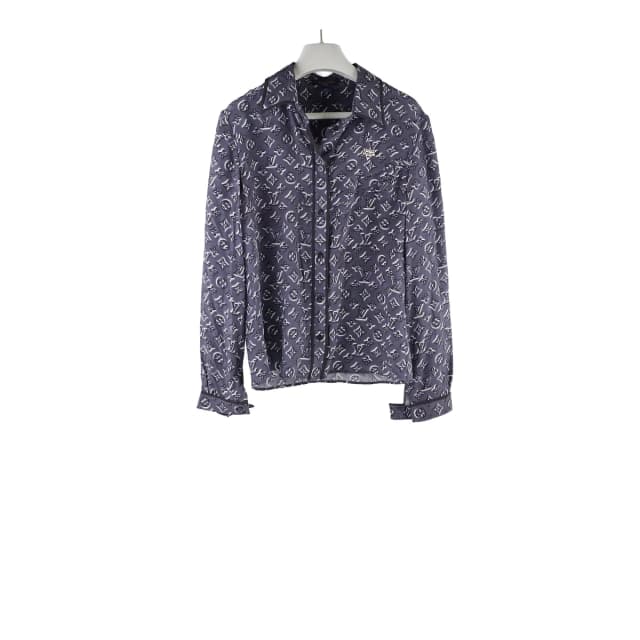 Louis Vuitton Straight Classic Monogram Silk Shirt Size 36 in Silk from The Purse Affair, photo 1 of 1