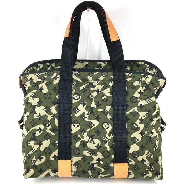 Louis Vuitton Shoulder Bag Tray Leather Canvas Monogram Green in Green Canvas from The Reluxe, photo 1 of 1