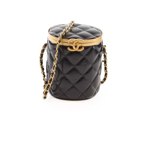 Chanel Crown Box Vanity Shiny Lambskin Black Microchip in Black Lambskin from The Purse Affair, photo 1 of 1