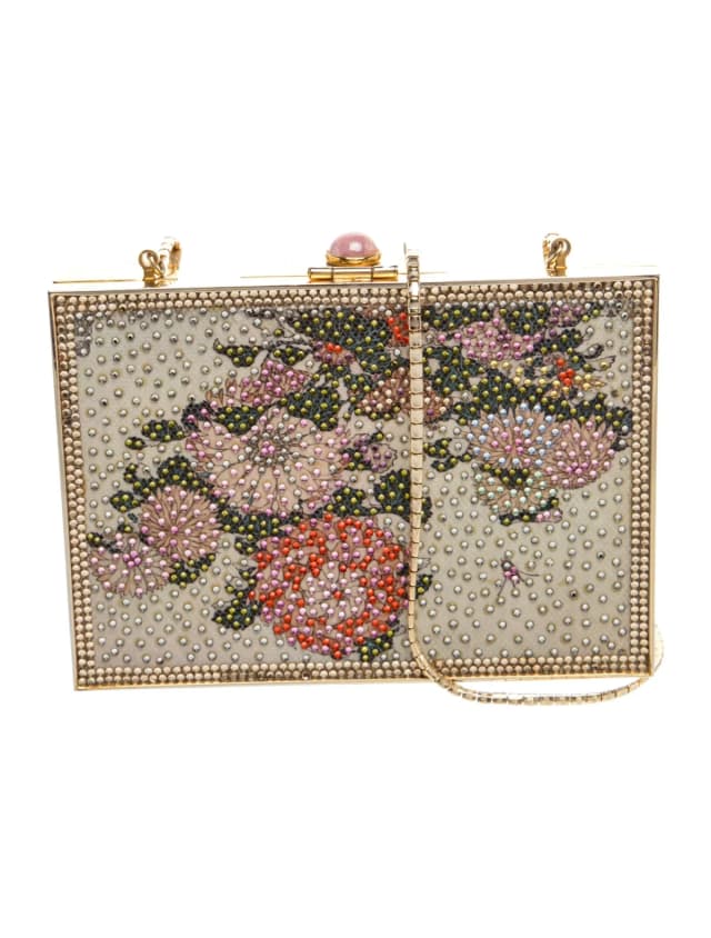 Judith Leiber Crystal Minaudière in Leather from The RealReal, photo 1 of 1