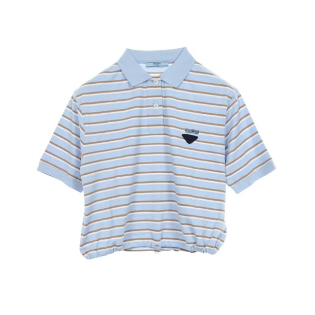 Prada Polo Shirt Cropped Border Short Sleeve Cotton from The Reluxe, photo 1 of 1