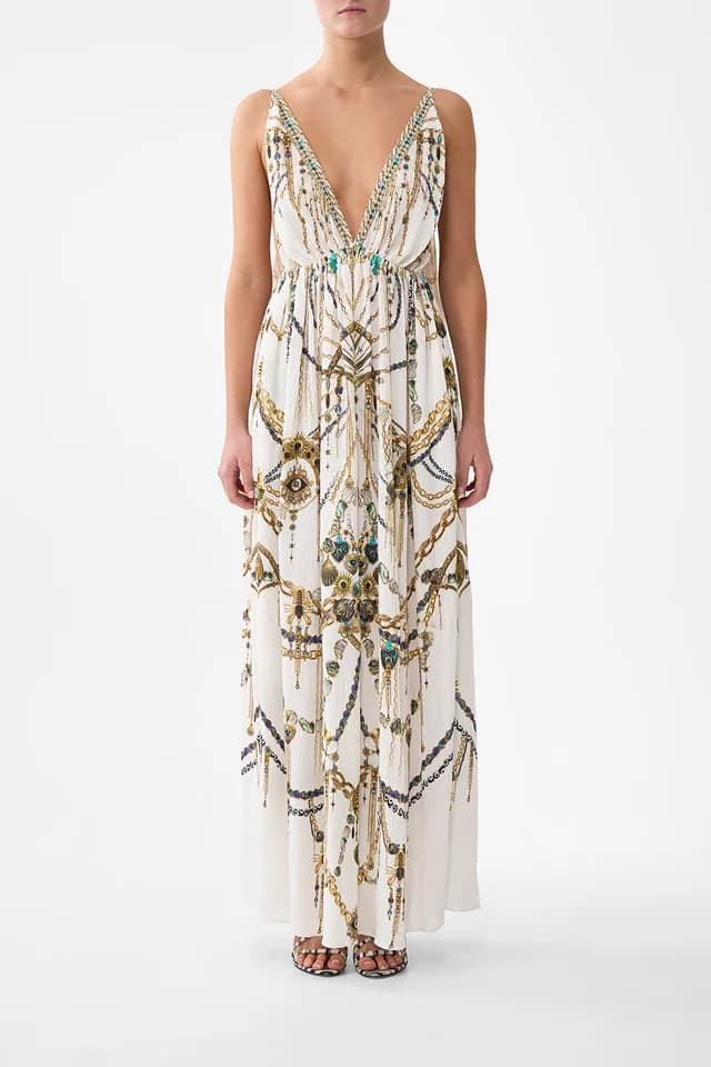 Camilla eBoutique OPEN BACK LONG CAPE DRESS CHAIN GANG, image 1 of 1 from CAMILLA