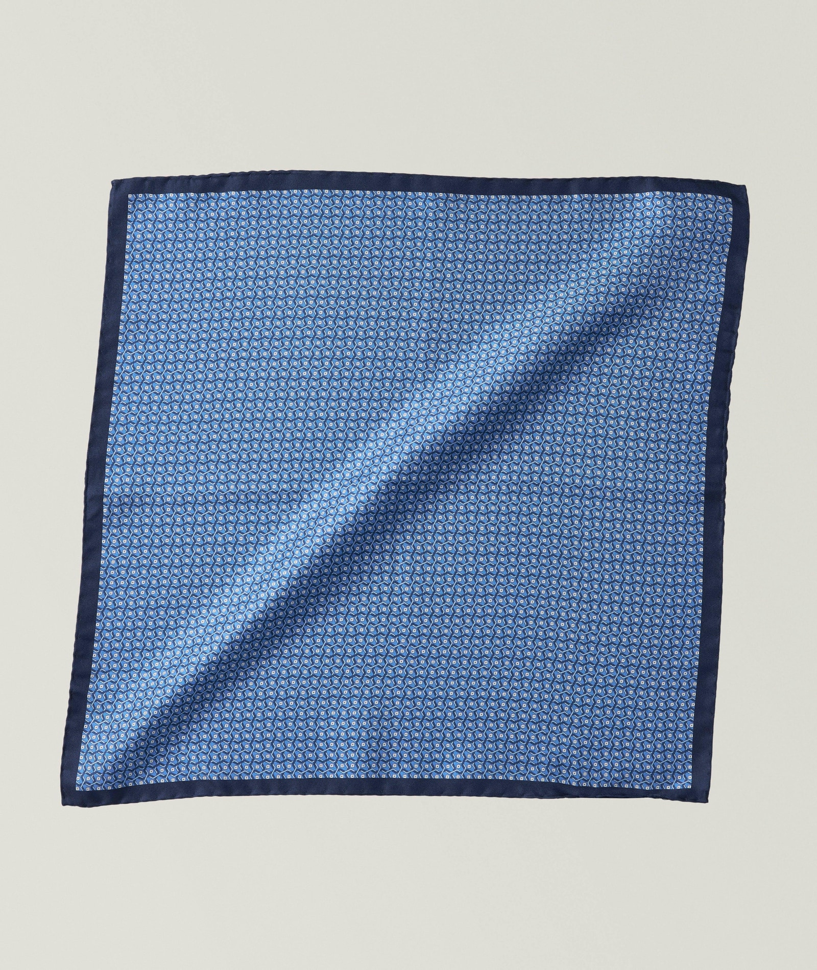 Canali Modern Silk Pocket Square in Blue Silk & Silk Blends, image 1 of 1 from Harry Rosen